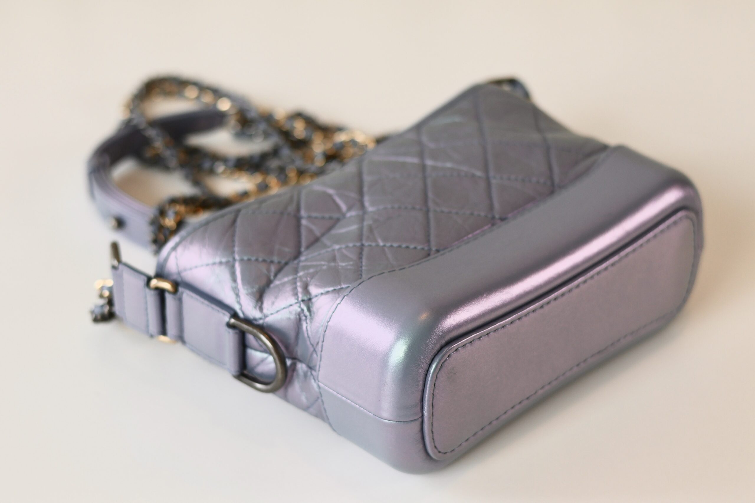 Chanel metallic blue Gabrielle small - Image 12