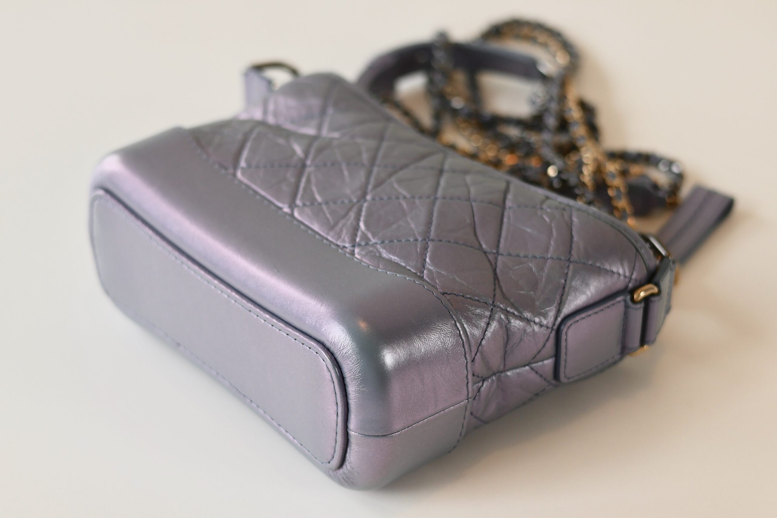 Chanel metallic blue Gabrielle small - Image 13