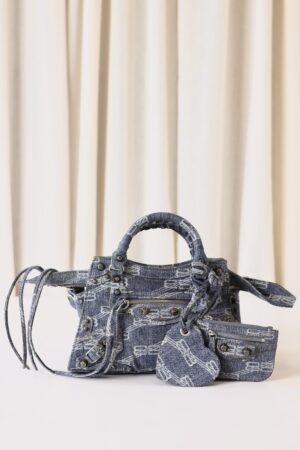 Balenciaga neo cagole denim city bag