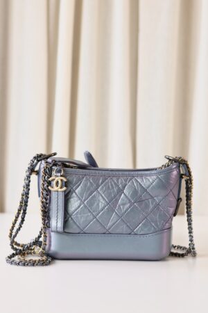 Chanel metallic blue Gabrielle small