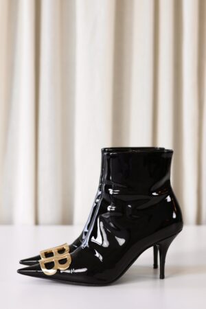 Balenciaga black patent heels