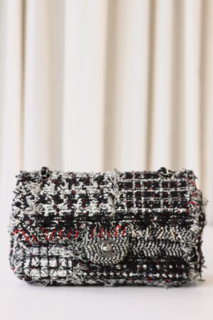 Chanel tweed single flap bag