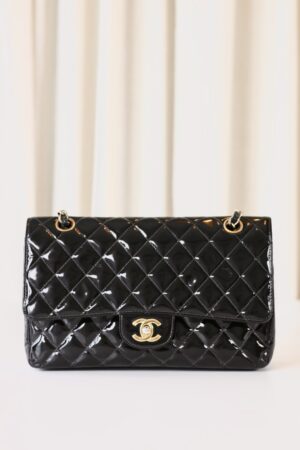 Chanel vintage classic double flap bag patent