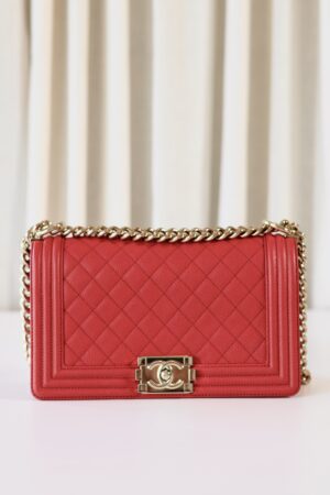 Chanel boy bag medium coral