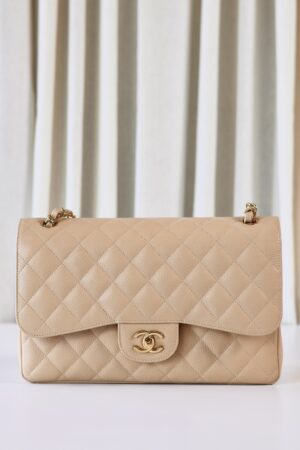 Chanel beige jumbo classic double flap bag