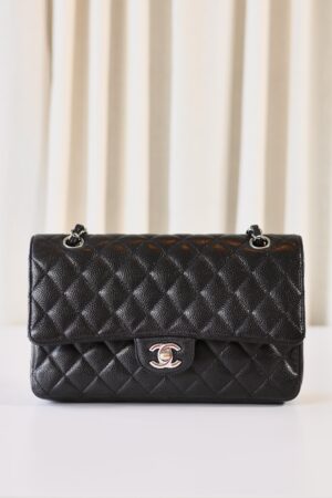 Chanel black medium classic double flap bag