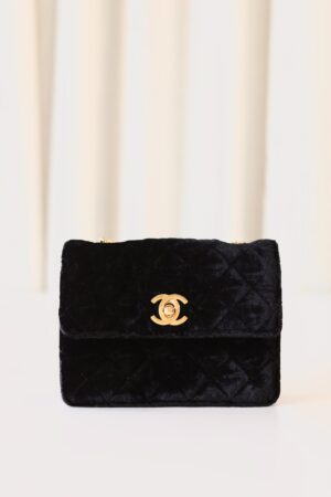 Chanel vintage velvet micro bag