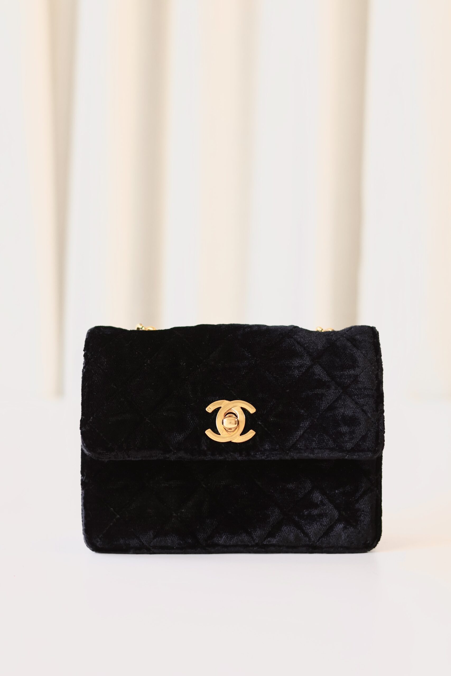 Chanel vintage velvet micro bag