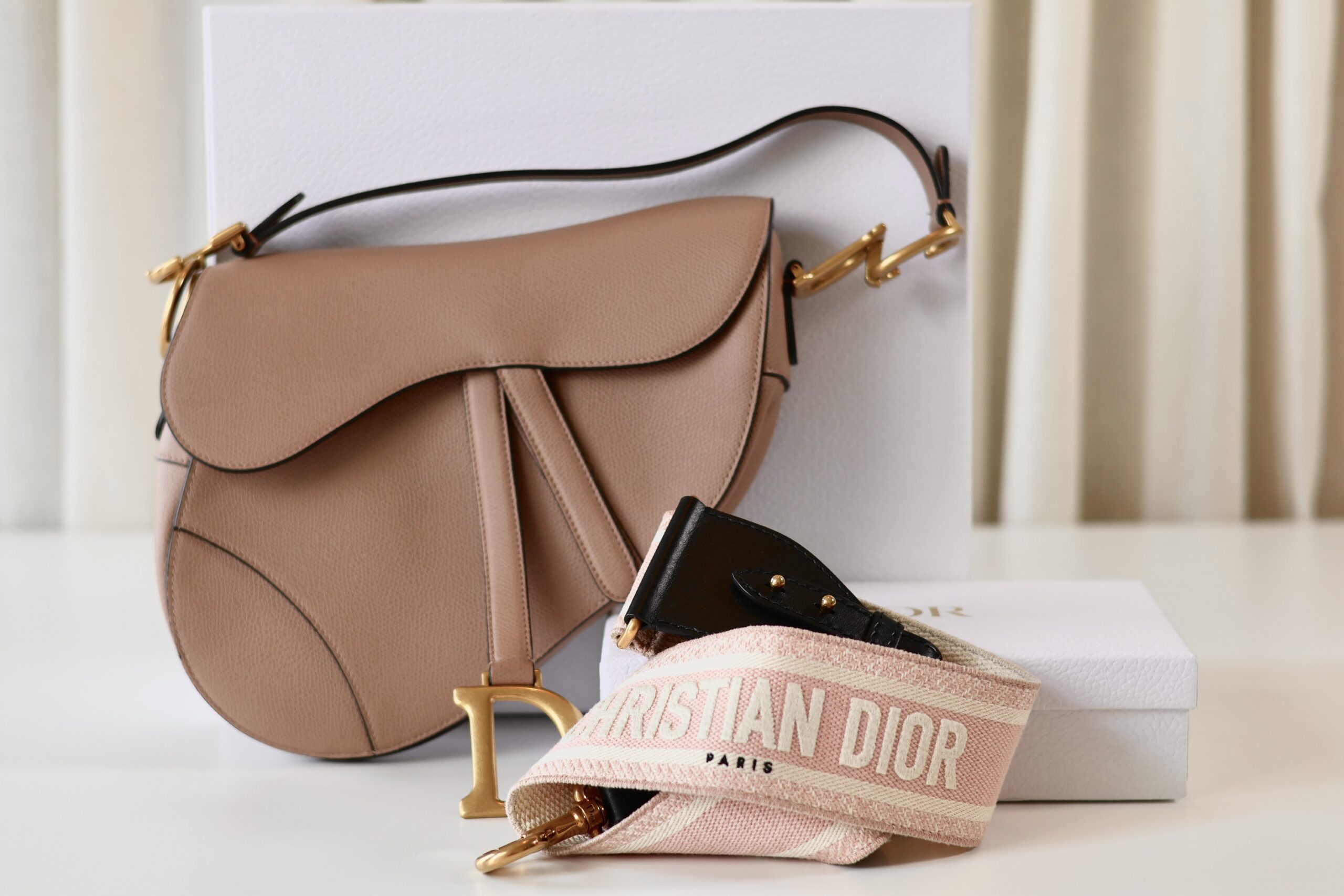 Dior saddle bag medium blush - Image 9