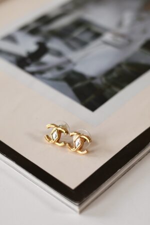 Chanel gold cc earrings
