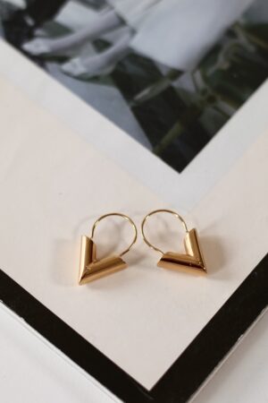 Louis Vuitton gold V earrings