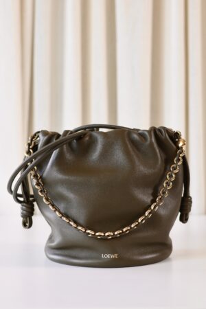 Loewe Flamenco bucket bag green
