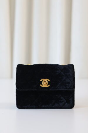 Chanel vintage velvet micro bag