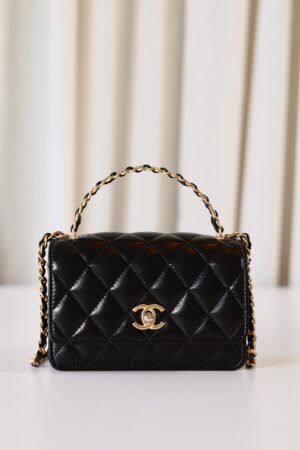 Chanel black top handle