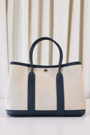 Hermes Garden Party 30 Toile creme / cuir veau