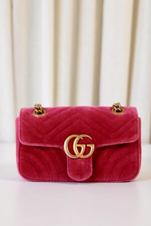 Gucci Marmont small pink velvet
