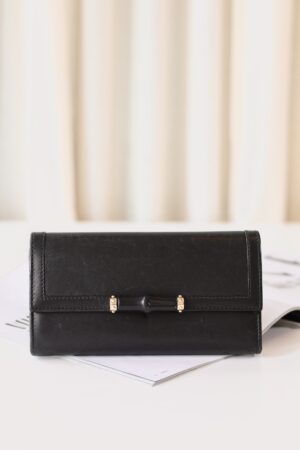 Gucci black bamboo wallet