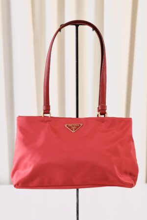 Prada red nylon handbag