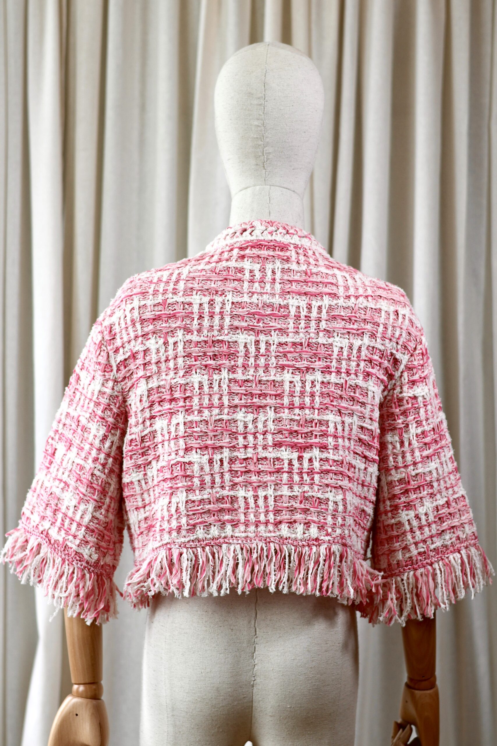 Chanel pink white tweed jacket - Image 3