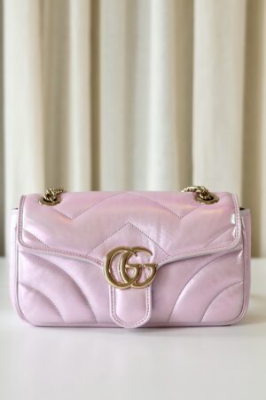Gucci Marmont metallic pink
