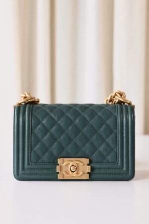 Chanel Boy Bag small green