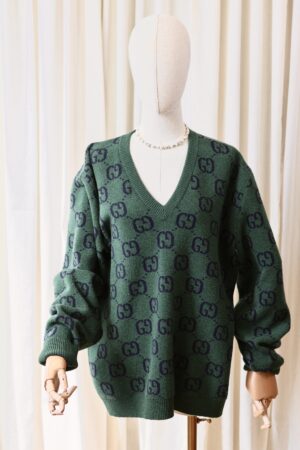 Gucci green monogram sweater