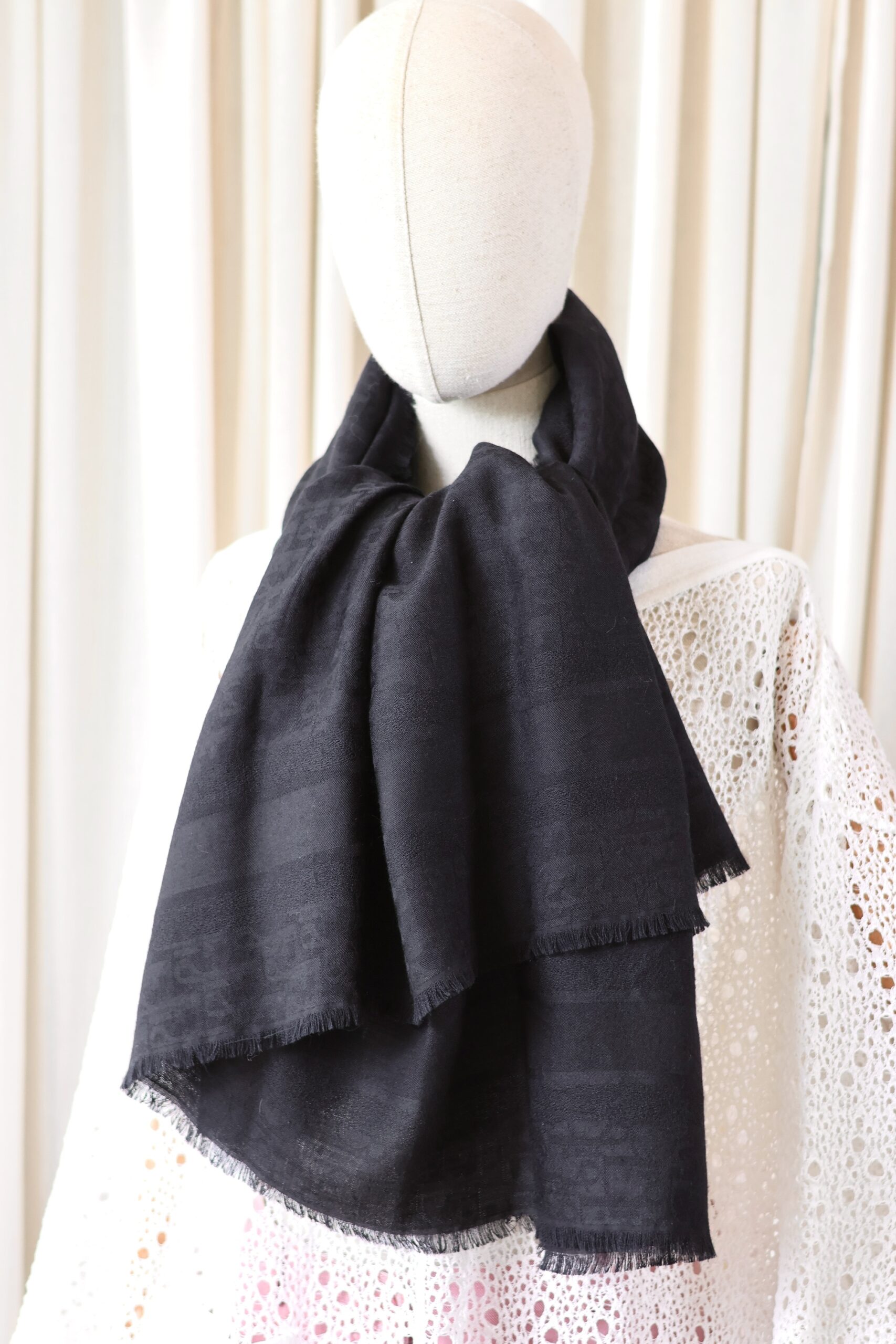 Dior silk scarf black