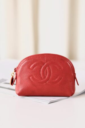Chanel Red cosmetic pouch