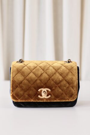 Chanel velvet single flap bag