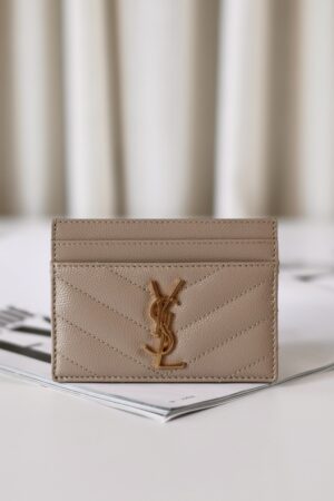 Saint Laurent card holder beige