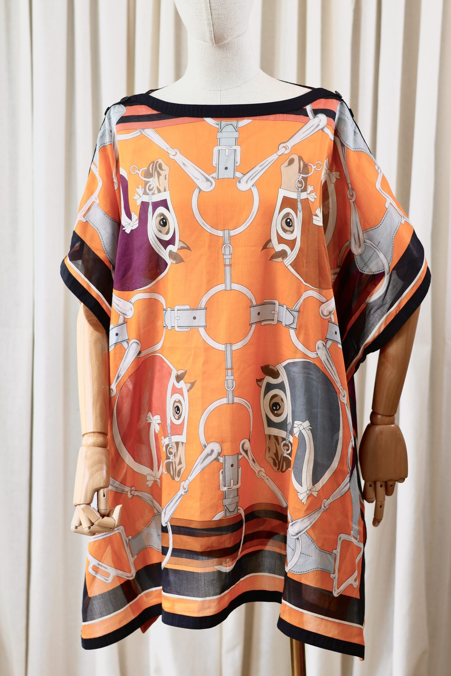 Hermes tunic orange - navy - Image 3