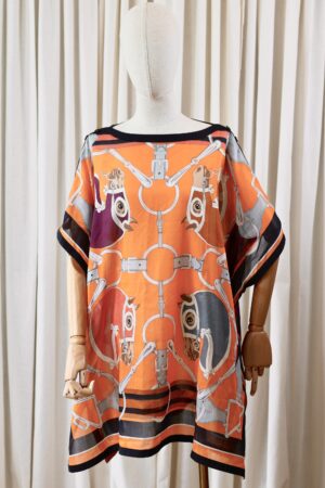 Hermes tunic orange - navy