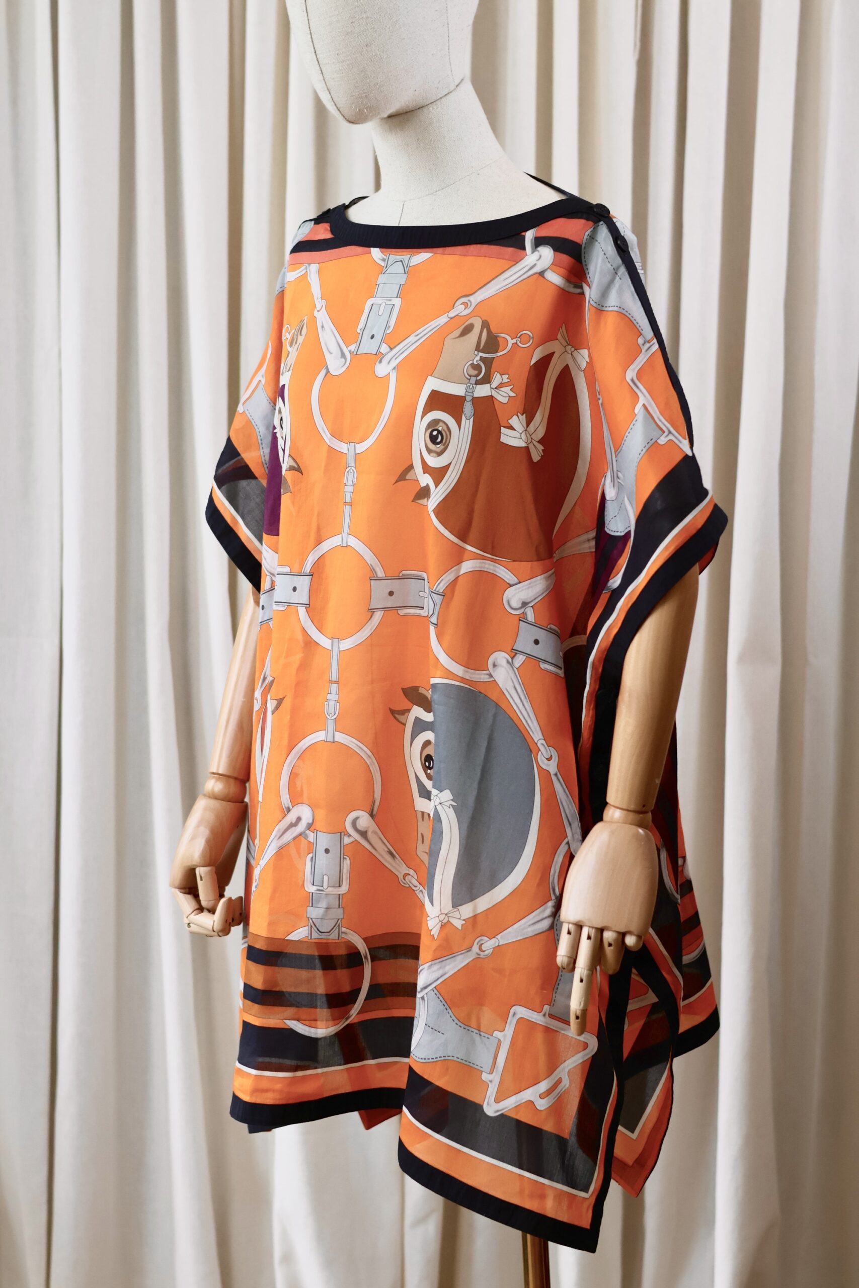 Hermes tunic orange - navy - Image 2