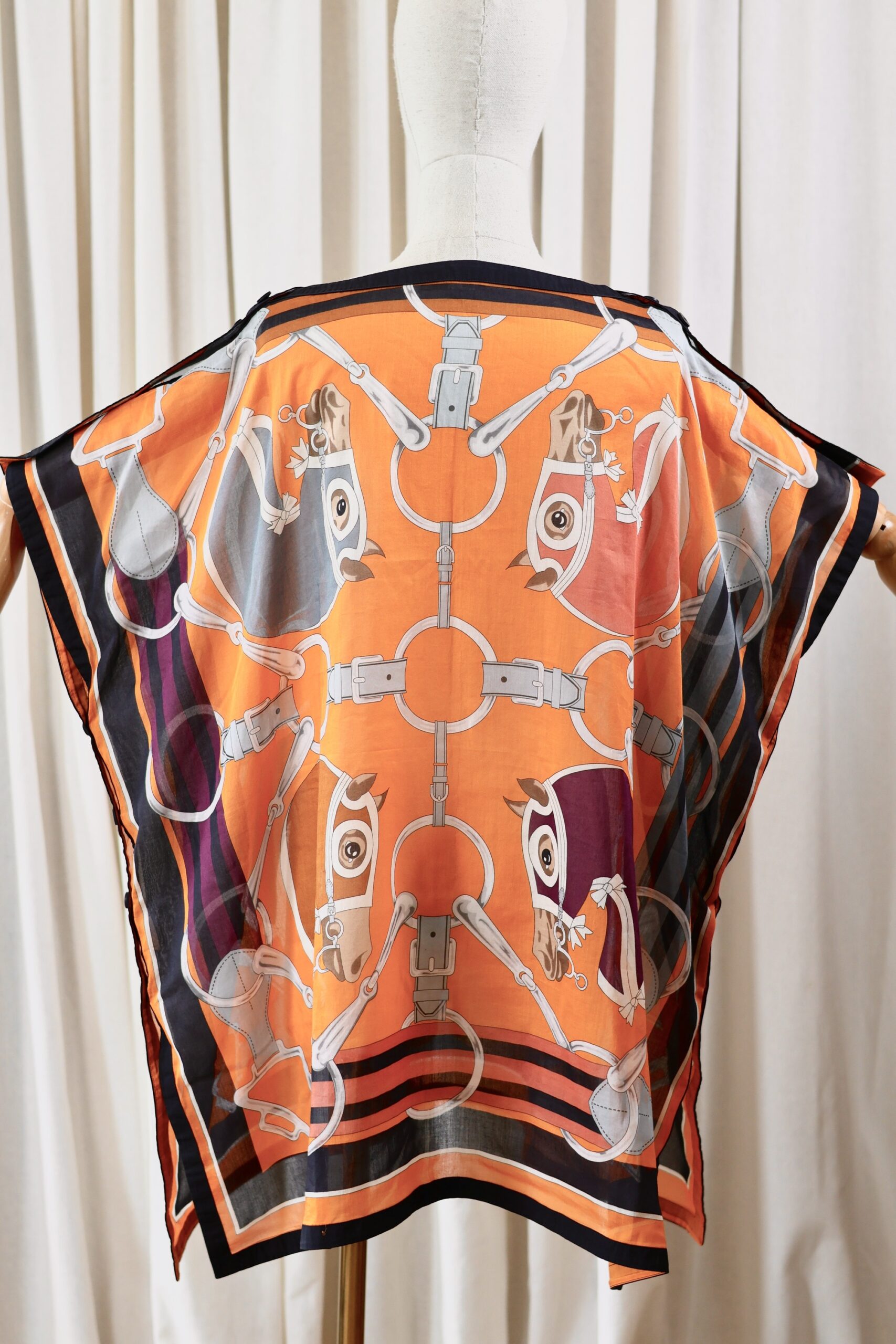 Hermes tunic orange - navy - Image 7