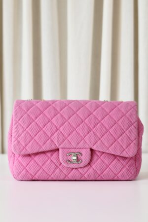 Chanel pink single flap bag Sport Collection