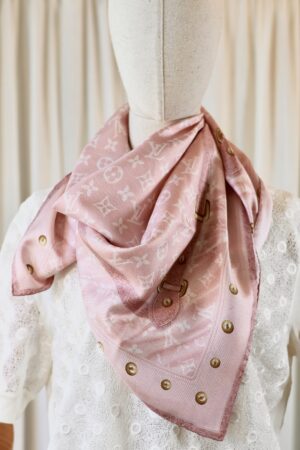 Louis Vuitton silk scarf pink