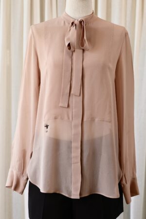 Christian Dior silk blouse nude