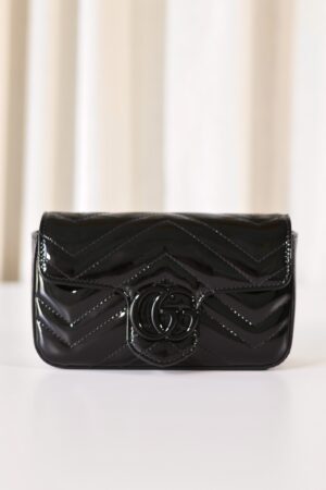 Gucci mini Marmont black patent