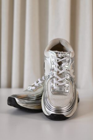 Chanel silver sneakers
