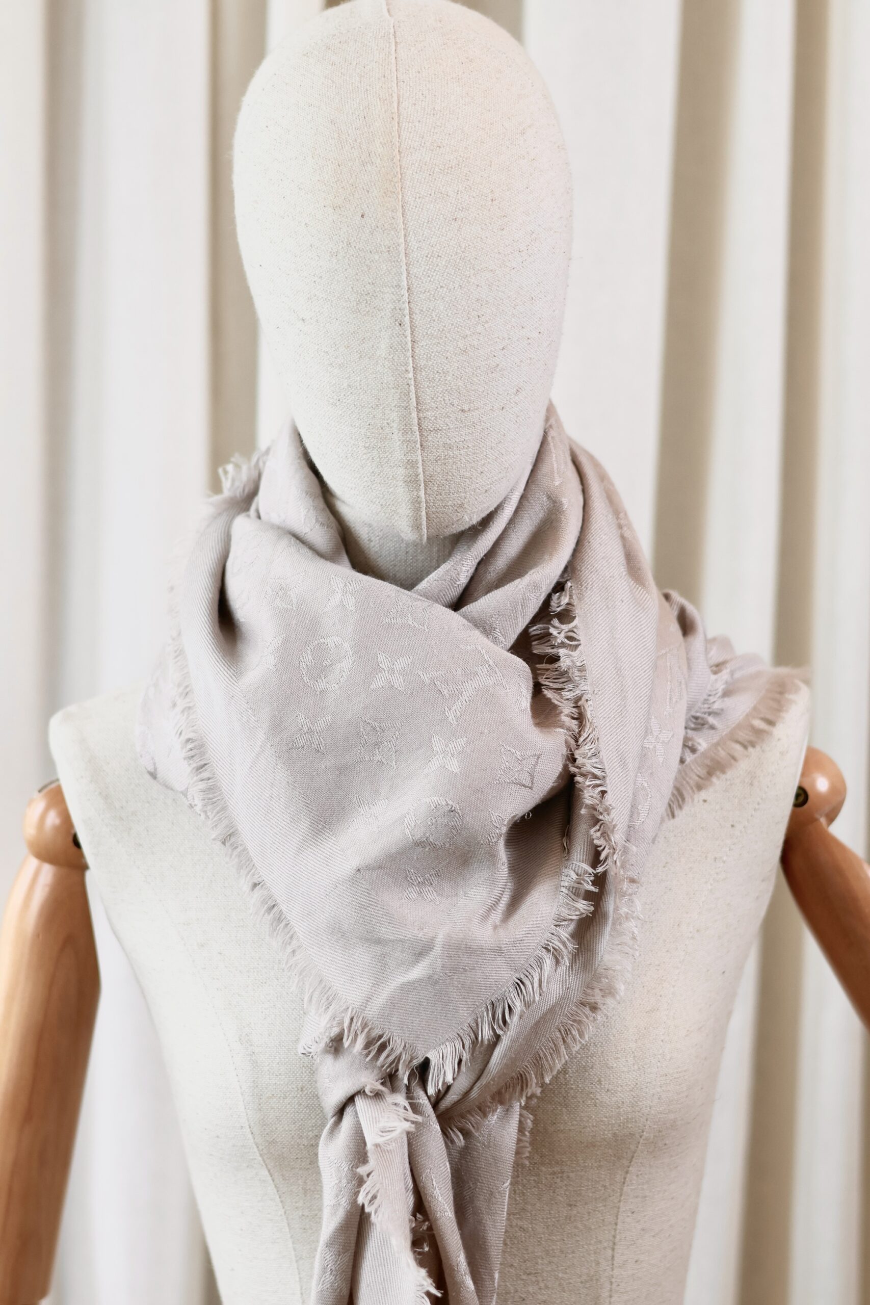 Louis Vuitton silk scarf beige